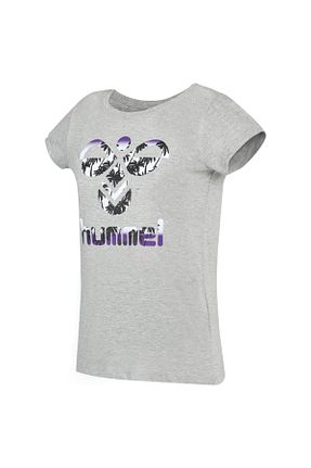تیشرت اسپرت طوسی زنانه رگولار hummel - کد 130572806