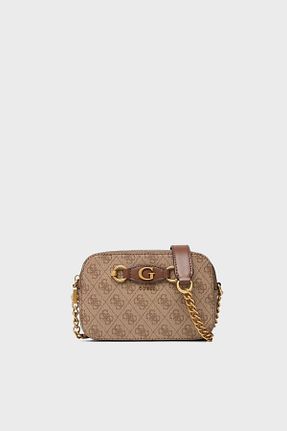 کیف دوشی قهوه ای زنانه چرم مصنوعی Guess - کد 898923352