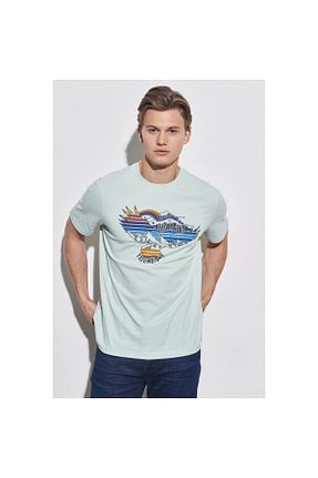 تیشرت آبی مردانه رگولار Wrangler - کد 748790641