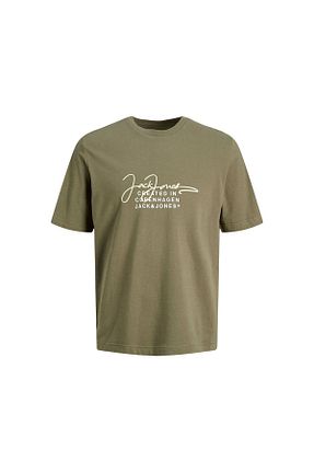 تیشرت خاکی مردانه رگولار Jack & Jones - کد 731674464
