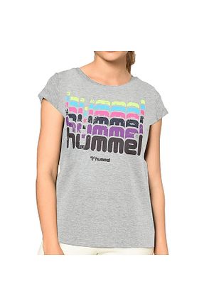 تیشرت اسپرت طوسی زنانه رگولار hummel - کد 129426679