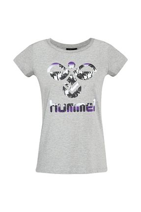 تیشرت اسپرت طوسی زنانه رگولار hummel - کد 130572806