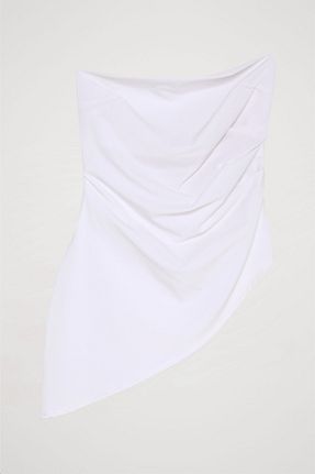 بلوز سفید زنانه ساده Quzu - کد 891526162