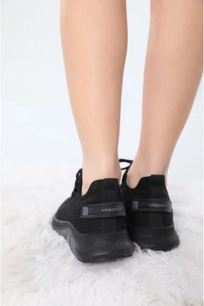 کفش اسنیکر مشکی زنانه بدون بند iskarpino - کد 898941716