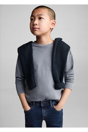 شلوار جین سرمه ای بچه گانه رگولار MANGO Kids - کد 899215588