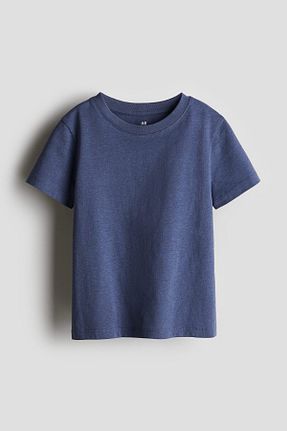 تیشرت آبی بچه گانه یقه دوچرخه H&M - کد 900316739