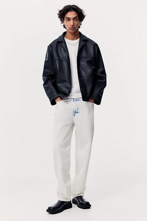 شلوار جین سفید مردانه پاچه پهن H&M - کد 898994820