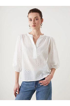 بلوز سفید زنانه ساده LC Waikiki - کد 899026181