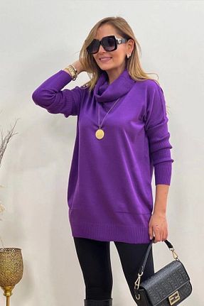 پلیور بنفش زنانه ساده Bİ.GİYSEN - کد 211381593