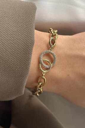 دستبند استیل (فولاد) زرد زنانه استیل (فولاد) Vitastyle - کد 899045038