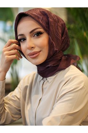 روسری صورتی پنبه پلی استر efdal şal eşarp - کد 899046284