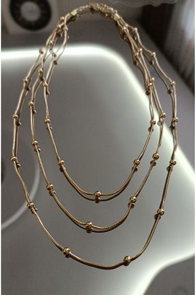 گردنبند استیل ( فولاد ) طلائی زنانه استیل (فولاد) SENAM TAKI - کد 884499313