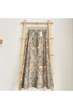 دامن حجاب خاکی کلوش qarmacha - کد 899046799