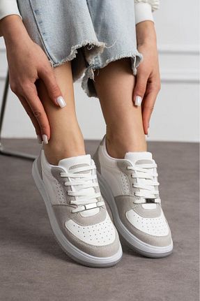 کفش اسنیکر سفید زنانه بند دار Ayakkabıda Tek - کد 899047573