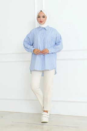 پیراهن حجاب آبی زنانه Relaxed Pek Moda - کد 853874044