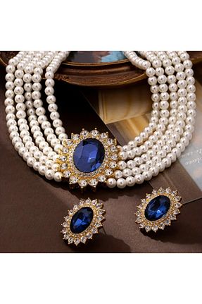 ست جواهر زرد زنانه 2 تایی TAKİŞKO - کد 899066748