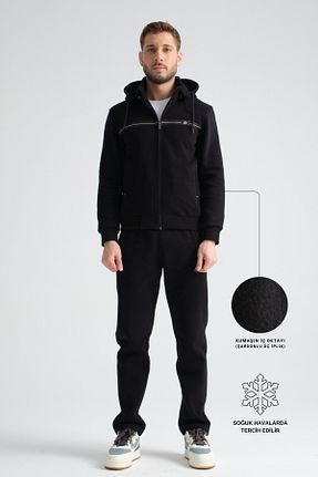 ست گرمکن مشکی مردانه پنبه - پلی استر - الاستین Shooter - کد 880262361