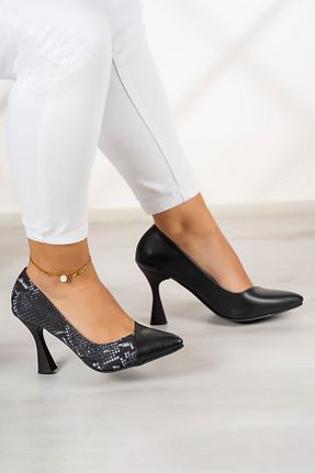 کفش پاشنه بلند کلاسیک مشکی زنانه چرم مصنوعی Erkan Saçmacı - کد 466336943