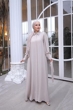 کلاه و ابایا بژ زنانه پنبه ای Nissra - کد 834019219