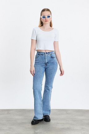 شلوار جین آبی زنانه پاچه اسپانیولی Rays - کد 810231269