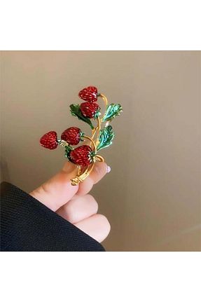 سنجاق سینه زرشکی زنانه فلزی Pelin Aksesuar - کد 853247432