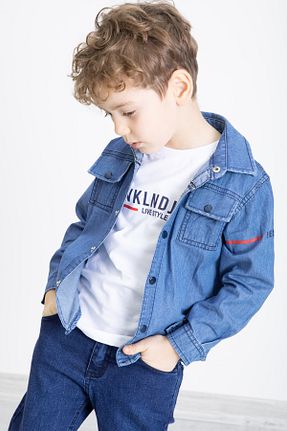 پیراهن آبی بچه گانه رگولار Cansın Mini - کد 899926803