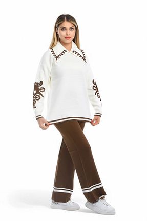 ست بالاتنه و پائین تنه قهوه ای زنانه تریکو NEWCO - کد 899115565