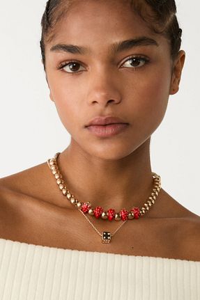 گردنبند جواهر طلائی زنانه آهن Stradivarius - کد 899129157