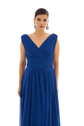 لباس مجلسی سایز بزرگ سرمه ای زنانه یقه هفت Pierre Cardin - کد 3337062