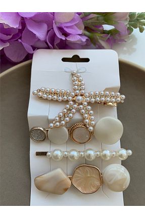 گیره سر بژ زنانه سنگ کریستال Pelin Aksesuar - کد 348887091