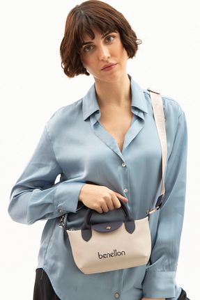 کیف دوشی طوسی زنانه چرم مصنوعی United Colors of Benetton - کد 899150215