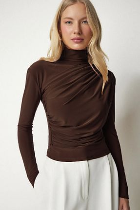 بلوز قهوه ای زنانه ساده VODENS - کد 899155979