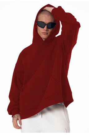سوئیشرت قرمز مردانه ساده YAKAMEL - کد 899159219