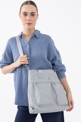 کیف دوشی طوسی زنانه چرم مصنوعی United Colors of Benetton - کد 899155005