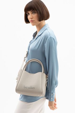 کیف دوشی طوسی زنانه چرم مصنوعی United Colors of Benetton - کد 899153724