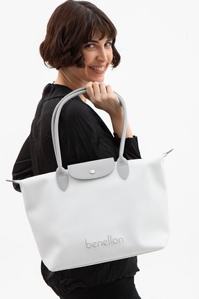 کیف دوشی سفید زنانه چرم مصنوعی United Colors of Benetton - کد 899150872