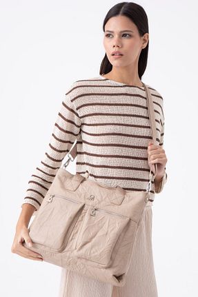 کیف دوشی بژ زنانه چرم مصنوعی United Colors of Benetton - کد 899150648