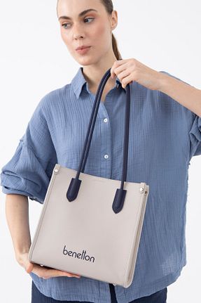 کیف دوشی طوسی زنانه چرم مصنوعی United Colors of Benetton - کد 899153440
