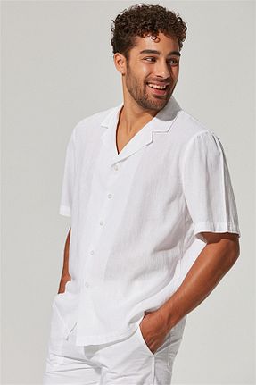 پیراهن سفید مردانه رگولار White By Nature - کد 354058035