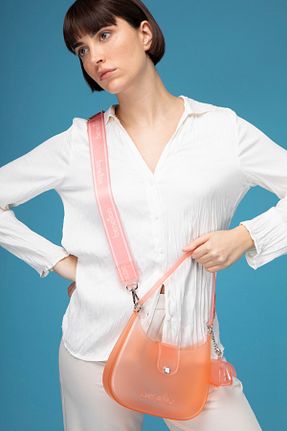 کیف دوشی صورتی زنانه پارچه ای United Colors of Benetton - کد 899150200