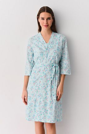 ربدوشام آبی زنانه گلدار Suwen - کد 899165854