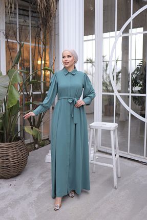 کلاه و ابایا فیروزه ای زنانه پنبه ای Nissra - کد 899163393