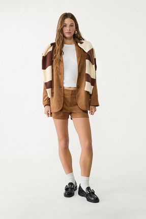 کت قهوه ای زنانه رگولار Stradivarius - کد 894636621