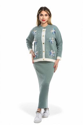 ست بالاتنه و پائین تنه فیروزه ای زنانه تریکو NEWCO - کد 899190378