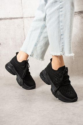 کفش اسنیکر مشکی زنانه بند دار ShoeTek - کد 899205101