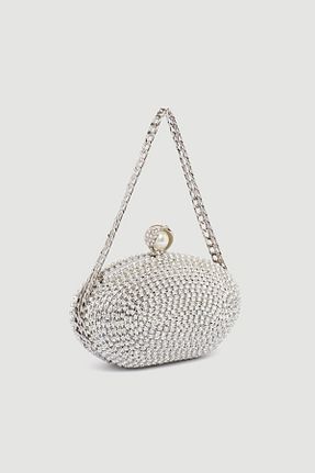 کیف مجلسی سفید زنانه فلزی Gusto - کد 899200912