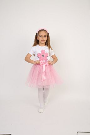 ست بالاتنه و پائین تنه صورتی بچه گانه بافتنی Nacar - کد 900528237