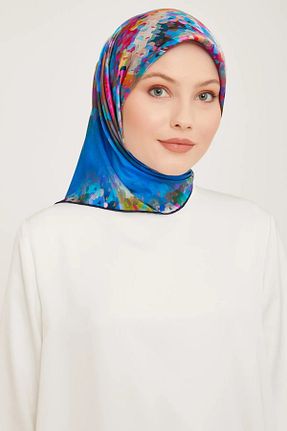 روسری زرشکی کرپ ساتن ابریشم Armine - کد 899211862