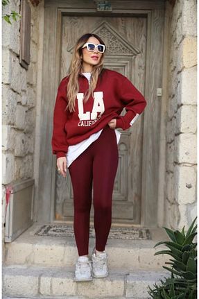 ساق شلواری زرشکی زنانه مودال papillion - کد 899244655