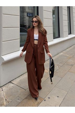 ست بالاتنه و پائین تنه قهوه ای زنانه FERZOLAİO - کد 926161213